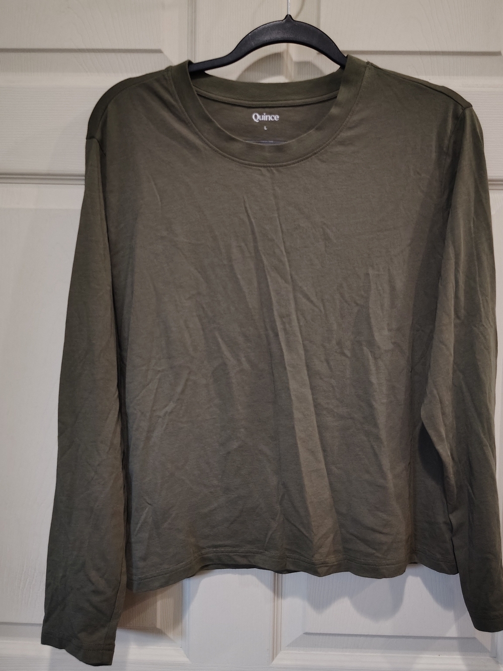Quince Men's Long Sleeve Crewneck Shirt — Olive